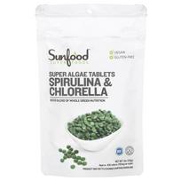 Sunfood, Super Seaweed Tablets, Spirulina and Chlorella, 456 250 mg Tablets