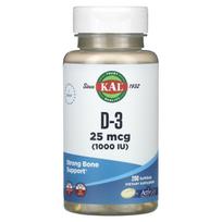 KAL, D-3, 25mcg (1,000IU), 200 softgels