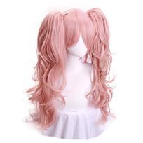 Anime Danganronpa Enoshima Junko Cosplay Perukas Rožinis Ilgas Banguotas Su Uodegos Segtuku Baltas Juodas Meškinas Smeigtukai Mergaitės Dovana One Size&Dangan Ronpa Danganr brown