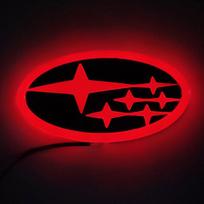 14x7.3cm Car LED Light Badge Sticker Auto Emblem Decoration for Subaru STI Forester XV Outback Impreza Legacy WRX BRZ Tribeca raudona