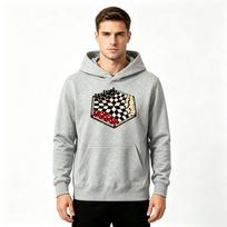 Men's Hoodie, 3D Three-player Chess Board Print Casual Long Sleeve Pullover Hooded Sweatshirt for Adults XXL pilka