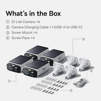 Baseus Security S1 Lite Wireless Outdoor Camera 4-Cam Solar Security Camera 2K Clarity With Power 135°FOV IP67 512GB Wifi Camera