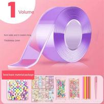Pet Nano Glue Kneading Music Blowing Bubble Full Set Of Nano Tape Double-Sided Paste Blowing Bubble Decompression Toys Sticker 5mm&1mm white