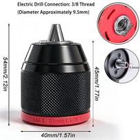 1pc Ratchet Self-Lock Drill Chuck,0.8~10mm,2~13mm,3Jaw Keyless Metal Screwdriver Chuck Adapter,For Drill Lithium Drill Tire Chucks 1 1pc 0.8-10mm Chuck 3Jaw