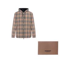 Burberry Patikrintas Dvipusis Striukė su Gobtuvu 80270971 XS gray