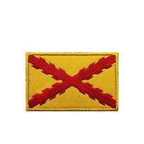 Outdoor Reflective Burgundy Cross Velcro Patch - Luminous Spanish Flag