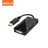 ECOLA 4-in-1 DP to DVI/HDMI/VGA/Audio Adapter black