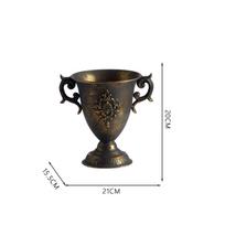 Ornamental Flower Vase | Antique Gold Finish, Tabletop Vase, for Home Decor, black