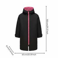 Hooded Changing Robe Warm Surf Poncho Thick Windproof black