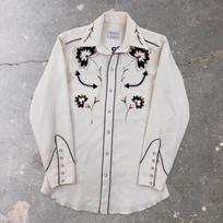 1970s H Bar C California Ranchwear Embroidered Pearl Snap Western Shirt | Medium 2XL white