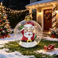 60cm LED šviečiantis permatomas kalėdinis rutulys - Lauko kabinamas papuošimas 60cm
