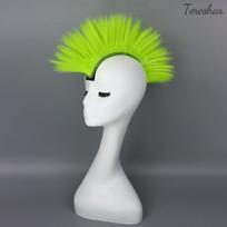 Šalmas Mohawk Sintetiniai Perukai Klijai Mohawk Motociklui Dviračiui Slidinėjimui Snieglentei Šalmo Plaukai Lopai Skinhead Kostiumai Perukas Greičio Jutikliai 6 neoninės žalios spalvos