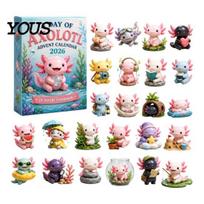 Holiday Countdown Box 24 Days of Ugly Medieval Cats Advent Calendar with Unique Day Gift Acrylic Ornaments, Vintage Christmas for Home Desk Decor Flat