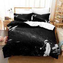 3D Printed Punpun Oyasumi Goodnight Bedding Set Boys Girls Twin Queen Size Duvet Cover Pillowcase Bed Kids Adult 70x133cm 2pcs black