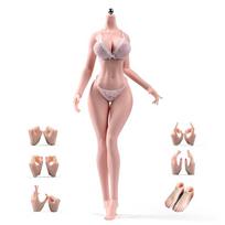 Fremego 1/6 Scale Female Body 12-inch Ultra Flexible Seamless Removable Legs Light Skin Large Chest Action Doll White Skin