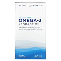 Nordic Naturals, Nordic Beauty, Omega3 + agurklės aliejus, 60 minkštųjų kapsulių