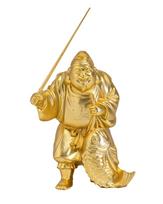 Septyni sėkmės dievai Ebisu Budistinis Hideun Makita Originali statulėlė Ornamentas Takaoka vario dirbiniai (Auksu dengtas/24K auksas) skulptorius modelis_Budha