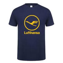 Lufthansa lėktuvų kompanijos Marškinėliai Vyrams Šaunūs trumpomis rankovėmis Lufthansa Marškinėliai T-shirt Medvilniniai Laisvalaikio Viršutiniai drabužiai Vyriški drabužiai LH-479 M yellow