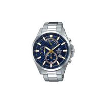 Casio EDIFICE series waterproof and versatile quartz movement stainless steel strap Japanese and Korean watch men's watch blue dial EFV-530D-2A mėlyna