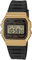 Casio Vintage Skaitmeninis Laikrodis F-91WM-9A Unisex Juodas Dervos Dirželis Metalinis Auksinis Rėmelis Klasikinis Retro Žadintuvas Chronometras 7 Metų Baterija (F-91WM-9ADF) beige