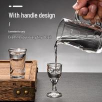 Glass Baijiu Shot Glass and Decanter Set gray