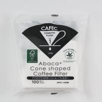 CAFEC Abaka Plus Conical Coffee Filter for 1 Cup, 100 Pieces, 4 Pack APC1-100W black