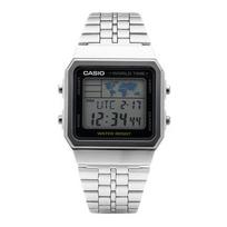 [Casio] A500WA-1DF (A500WA-1) Digital Square Vintage Retro World Time Unisex Metal Watch black