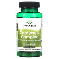 Swanson, Cordyceps Complex, with Reishi and Shiitake Mushrooms, 60 Veggie Capsules
