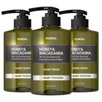 Kundal Honey & Macadamia Clean & Pure Hand Wash Baby Powder, 258ml, 3 units black