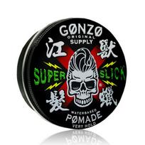 Imported pomade Gonzo Super Slick Pomade Style Short Hair Parting Japanese Pomade, Super Slick 130g, 1 piece gray