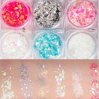 Dainatori Eye Pearl Glitter Gel 6-piece set, 1 piece, twinkle mix white