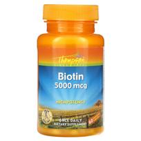 Thompson, Biotin, 5,000 mcg, 60 Veggie Capsules