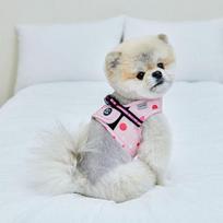 Real Pet Dog Dot Vest Harness, PINK gray