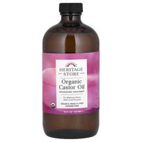 Heritage Store, Organic Castor Oil, 16 fl oz (473 ml) pink