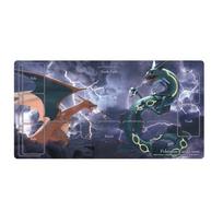 Pokemon Card Game Rubber Play Mat Charizard vs. Rayquaza gray