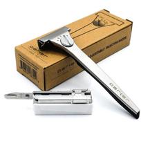 parker injector skustuvo ašmenys 20 Dial tipo leidžia reguliuoti ašmenų ekspoziciją Nerūdijančio plieno camiso skutimosi skustuvas vyrams Parka (vienišas sidabras