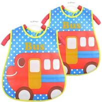 Waterproof bib, bus, 2 pieces, 1 piece blue