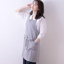 [Rep] Skandinaviška prijuostė su 2 kišenėmis, kavinės prijuostė suaugusiems, Abitual LGY 547670-MAIL Dovana, SolLight pilka, Ilgis 73cm gray