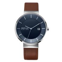 BERING Solar Unisex Watch Navy Blue 14639-507 Scandinavian Danish Minimalist Design Sapphire Glass Stainless Steel 5ATM Water Resistant