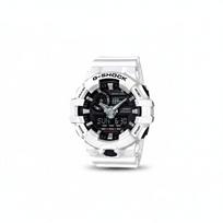 CASIO G SHOCK Theme Collection Quartz Movement Resin Strap Watch Men's Watches Black Dial GA-700-7A White white