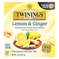 Twinings Žolelių arbata, Citrina ir Imbieras, Be kofeino, 50 arbatos maišelių, 75g (2,65 oz) yellow