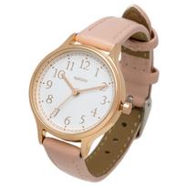 [Lauko darbai] Moteriškas laikrodis Analoginis Odinis dirželis Rožinis Rita JN028-2 beige