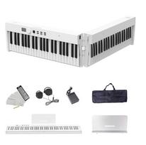 Longeye Elektroninis pianinas 88 klavišai SULANKSTOMAS Įkraunamas tipas Toks pat klaviatūros dydis kaip gyvo pianino Suderinamas su MIDI Pedalas įtrauktas Praktikos ausinės balta