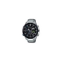 Casio EDIFICE serija Trys rodyklės Trys ciferblatai Kontrastingos spalvos Bluetooth jungtis Saulės energija Kvarcinis mechanizmas Nerūdijančio plieno apyrankė EQB-501XYDB-1AMPR juoda