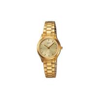 Casio STANDARD Series Retro Pointer Series Quartz Movement Stainless Steel Strap Japanese and Korean Watch Women's Watch Gold Dial LTP-1275G-9A auksas