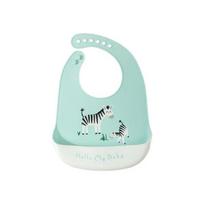 Starbin cute character silicone bib, zebra, 1 piece, 1 piece white