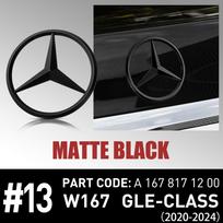 ABS Originalios Automobilio Galinės Bagažinės Ženkliuko Lipdukas Mercedes Emblemos Dangtelis Mercedes Benz GLE klasės GLE53 AMG V167 2020-2024 A1678171200 matinė juoda spalva