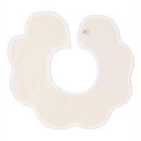 Medium rolling bib, 8 plain beige, 1 piece, 1 piece white