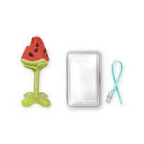Ange 3D watermelon teether set, nozzle, red + green (watermelon teether), transparent (case), random delivery (silicon clip), Korean baby products white