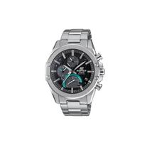CASIO vyriškas EDIFICE juodas laikrodis EQB-1000D-1 EQB-1000D-1 Black Dial Silver Strap gray